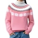 thumbnail image 2 of Suéter de cuello redondo para mujer, estilo étnico, cuello redondo, color block, suelto y moderno, suéter de punto, blusa para mujer, 2 of 6