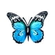 thumbnail image 2 of 2 piezas de Escultura colgante de mariposa Gloria adorno artesanal de hierro decoración decorativa de pared de Metal azul y violeta, 2 of 9