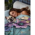 thumbnail image 3 of Spring Purple Flower Twim Size Flat Sheet, Wrinkleproof & Fadeproof Cooling Flat Bed Sheet Only, Retro Wall Seamless Garden Pastoral Breathable Soft Bedding Top Sheets 66 x 96 Inches, 3 of 8
