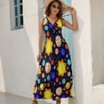 thumbnail image 5 of Colorful Cool Planet Dress Summer Street Style Bohemia Long Dresses Female Sleeveless Printed Maxi Dress, 5 of 9