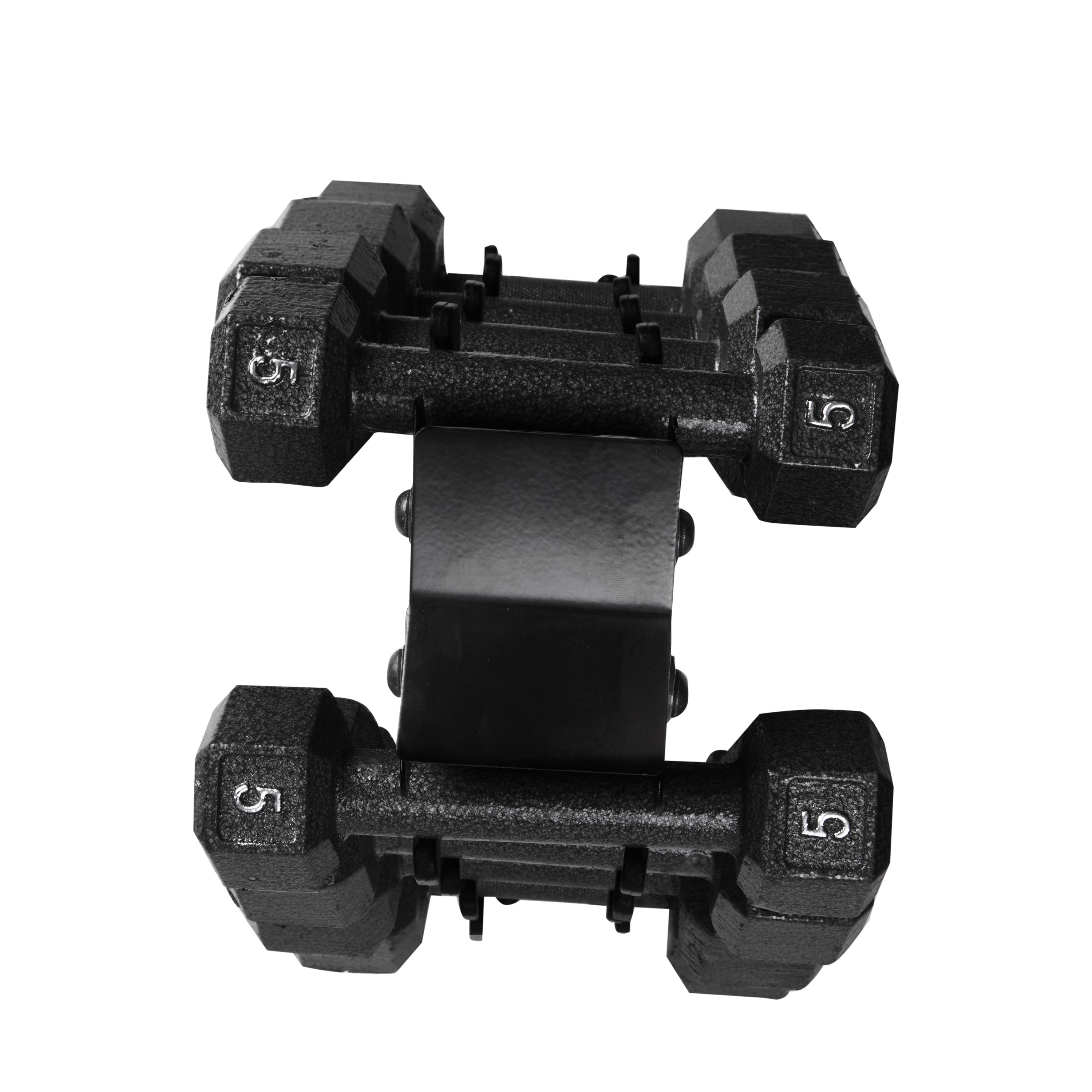 Cap Barbell 100 lb Cast Iron Hex Dumbbell Weight Set with Rack, Black - 733137931