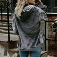 thumbnail image 3 of Fluffy Jacket Women Solid Color Coat Warm Winter Overcoat Button Down Overcoat Long Sleeve Cardigan Windproof Outer Coat, 3 of 7