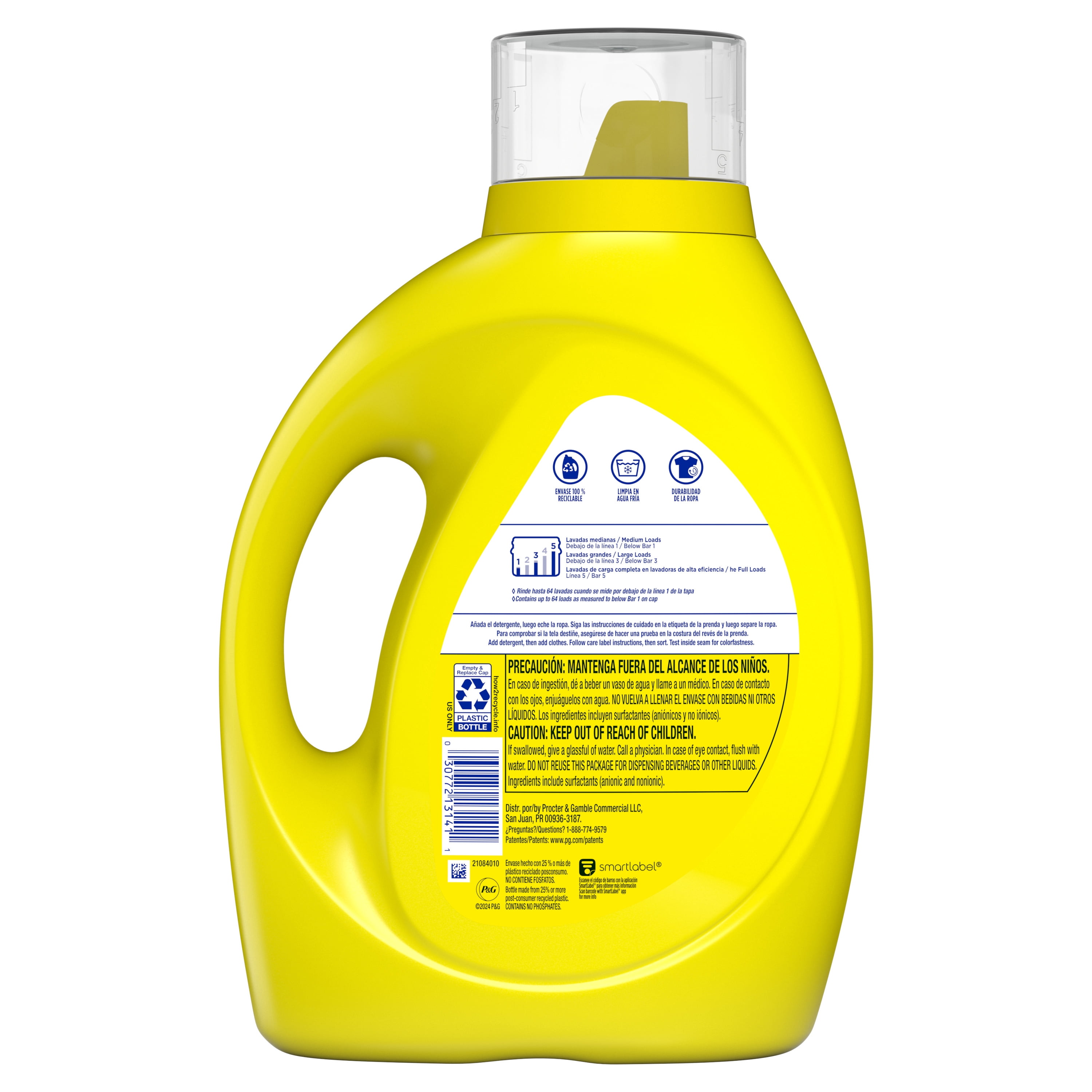 (3 pack) Ace Simply Liquid Laundry Detergent, Daybreak Fresh Scent, 84 fl oz, 64 Loads, HE Compatible