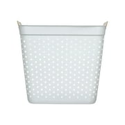 Mainstays 2 Bushel Flexible Rectangular Laundry Basket Decorative Tote, White Plastic