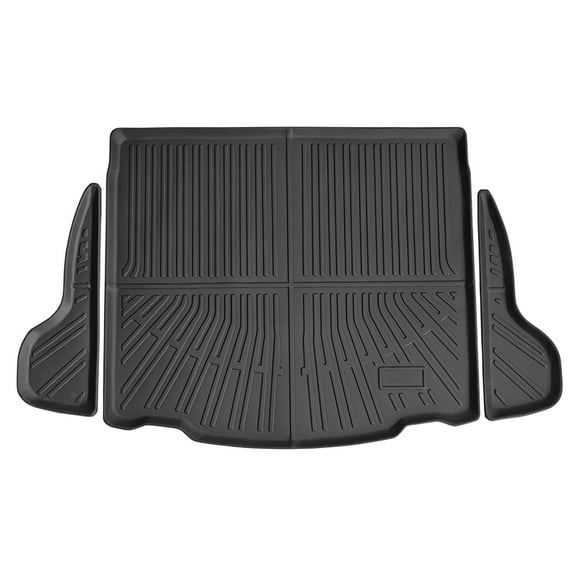 Ikon Motorsports Trunk Mat Compatible With 2022-2024 Toyota Corolla Cross/Hybrid AWD Black 3D Molded Car Rear Carpets Liner Protection TPE All Weather Boot Tray Cover Protector Pad