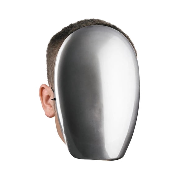Disguise No Face Chrome Silver Plastic Halloween Costume Mask, for Adult