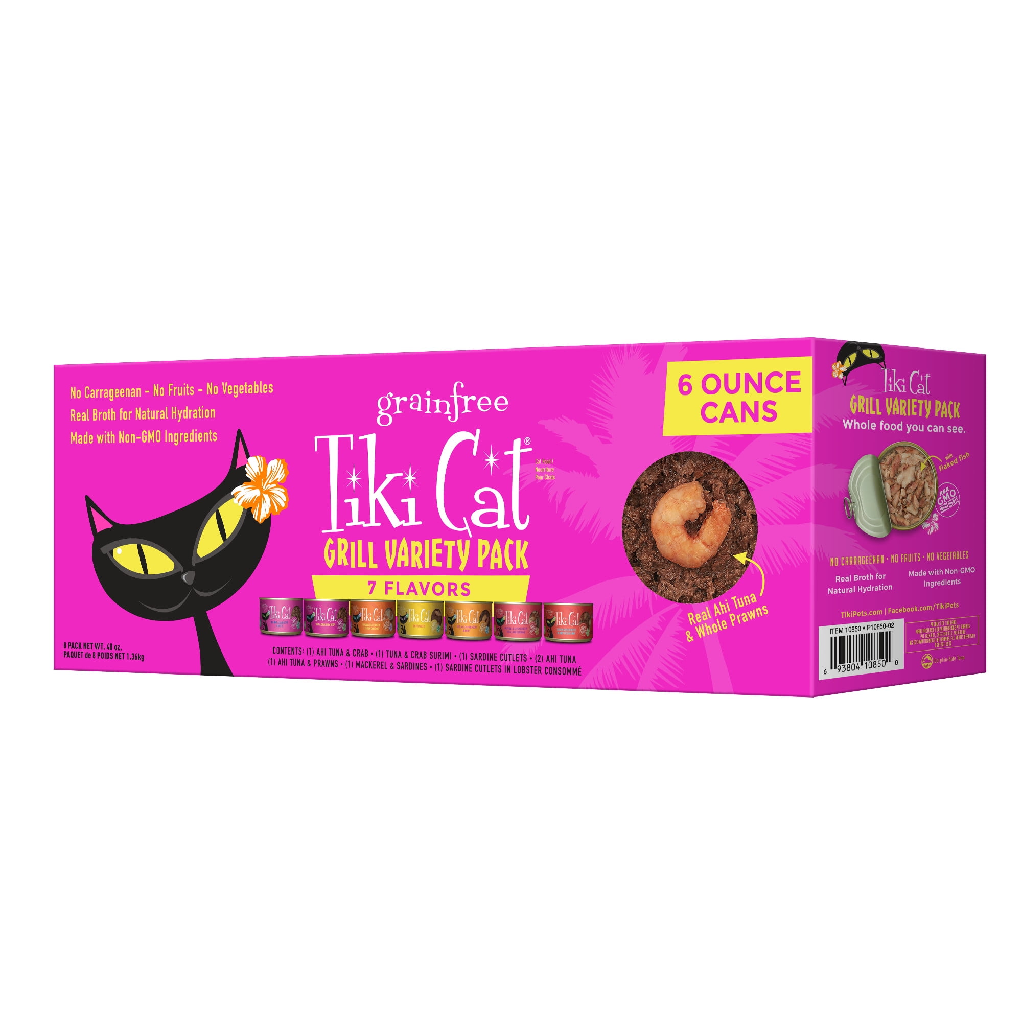(2 pack) Tiki Cat Grill Wet Cat Food, Variety Pack, 6 oz. Can (8 Count)