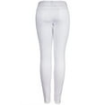thumbnail image 2 of 2Luver, Women's, Mid Rise Distressed Skinny Jeans Ripped on Thigh&Knee, white, 7, 2 of 4