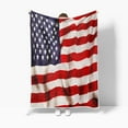 thumbnail image 3 of Patriotic US Flag Blanket, American National Flag Throws Blanket, American Flag Blanket, Super Soft Sherpa Twin Throw 60 80 Plush Cozy Fuzzy Blanket 50" x 60", Super Soft & Warm Blankets, 3 of 3