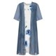 thumbnail image 5 of ICHUANYI Clearance Fashion Women Casual Floral Solid Round-Neck Sleeveless Dress Printing Coat Two-Piece Set(Blue, XXL) ICHUANYI WER2023080808185, 5 of 7