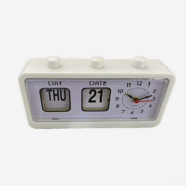 Reloj Despertador Jadeshay Calendario Manual Mesa de Escritorio