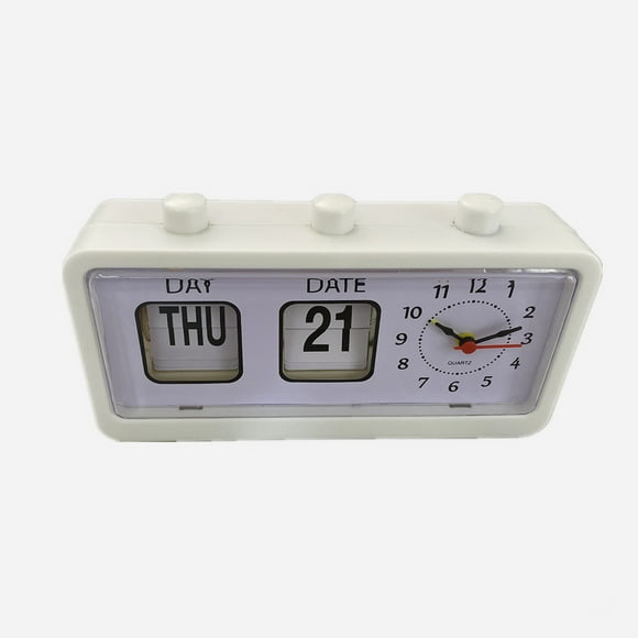 Manual Calendar Alarm Clock,Desk Table Alarm Clock Calendar Desktop Alarm Clock Jump Calendar Alarm Clock Solid Performance