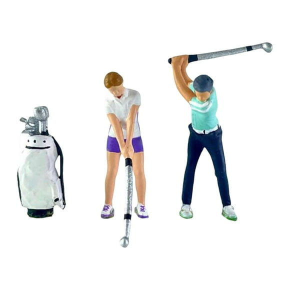 Figuras de personas con bolsa de Golf, Dioramas a escala S, accesorios de película, adorno de escritorio, decoración de escena en miniatura, 3 uds.,