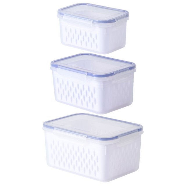 unbranded 3Ud Para Y Verduras Con Canasta Removible Color Azul