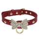 thumbnail image 1 of Diseñador Fancy Cute Leather Shiny Rhinestone Bow Tie Pet Cat Dog Collar Collar Joyería Adepaton Collares, 1 of 5