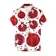 thumbnail image 2 of Camisa De Botones Para Hombre Camisa de manga corta de playa estampada a la moda para hombre (Red, XL), 2 of 4