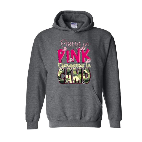 Mens Plus Sweatshirts and Hoodies - Pretty in Pink Dangerous in Camo