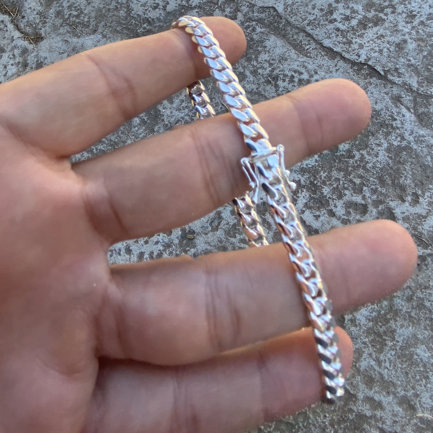 Men's Real Solid 925 Sterling Silver Miami Cuban Link Plain Bracelet 8.5" Inch x 6MM Thick