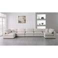 thumbnail image 3 of Maklaine Contemporary Cream Velvet Standard Modular Sectional Sofa, 3 of 3