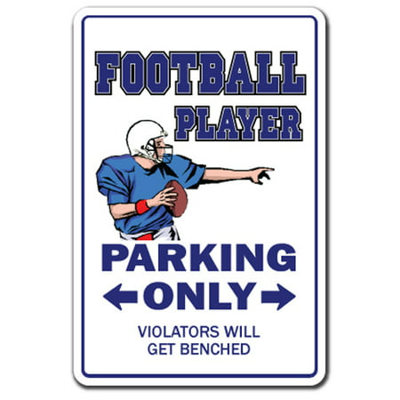 FOOTBALL PLAYER Aluminum Sign parking fan foot ball qb team high school pro college | Indoor/Outdoor | 14
