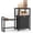 Black, variant on 30.6Long x 26.2 High Elevated Dog Bowl Stand with Pet Food Storage Organizer, Adjustable Raised Feeding Station with Toy Basket for Large Medium Small Dogs and Cats, White