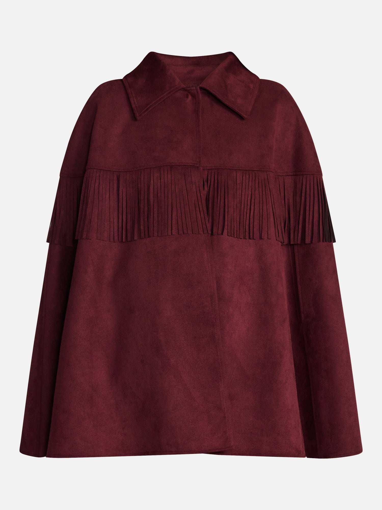 Scenario Women's Faux Suede Fringe Cape