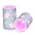 thumbnail image 2 of Elephant Pattern Flameless LED Candle Set with Remote, Battery Operated Color Changing Pillar Candles, Set of 2, 2 of 7