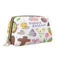 thumbnail image 2 of Easygdp Happy Easter1 Leather Makeup Bag Zipper Pouch Travel Cosmetic Organizer for Women and Girls, Make up Bag with Zipper, 2 of 8