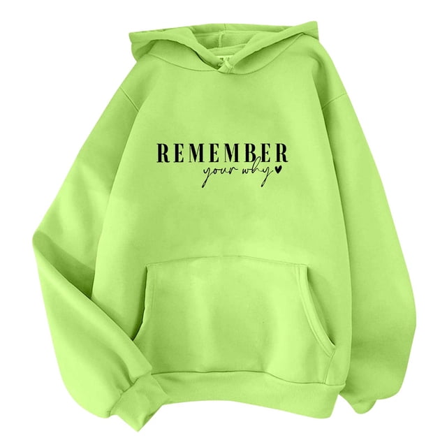 KIHOUT Spring Winter Womens Tops Fashion Classic Solid Color Long Sleeve Hooded Pocket Tops Sweatshirts