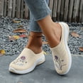 thumbnail image 2 of Dakaela Mules for Women 2026 Summer Woven Slip on Walking Sneakers Flower Embroidery Orthopedic Closed Toe Slides with Arch Support Beige 6, 2 of 9