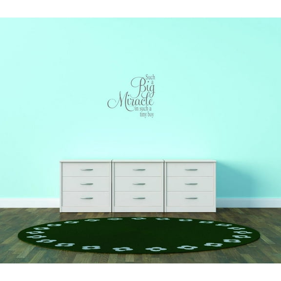 Such A Big Miracle In Such A Tiny Girls Love Beautiful Crown Prince Unicorns Royalty Sweet Dreams Decorating Holiday Gift Ideas Girl Boy Bedroom Wall Decal Sticker - Size: 18 Inch x 18 Inch