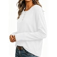 thumbnail image 4 of GUACER Henley Tops for Women Long Sleeve Lightweight Knit Shirts Crewneck Button Pullover Fall Casual Basics, 4 of 8