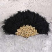 Wedding Bride Fan Folding Fan Decorative for Show Costume Decoration