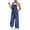 Blue, variant on XQLOS Girls Denim Overalls Wide Leg Rompers 𝖣ungarees Baggy Jean Jumpsuit Workwear Playtime Adjustable Strap Sturdy