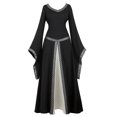 thumbnail image 1 of Lehauya Costumes de Renaissance pour Femmes Robe Médiévale Irlandaise Rétro Victorienne Robe Longue Cosplay Noire 2TG, 1 of 4