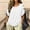 *White, variant on ClodeEU Women's Round Neck Short Sleeve T-Shirt,Casual Loose Solid Color Blouse Blue,Women's Plus L