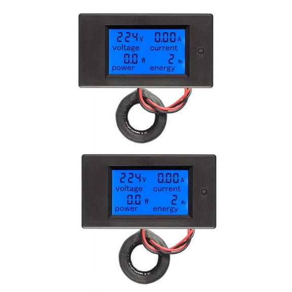2X AC 80-260V 100A PZEM-061 LCD Display Digital Current Voltage Ammeter with Current Transformer CT