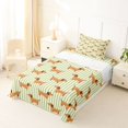 thumbnail image 3 of Manfei Vintage Dachshund Twin Sheets, Abstract Stripe Bedding, Green Cream, 3 Pieces, 1 Flat Sheet, 1 Fitted Sheet and 1 Pillowcase, 3 of 6