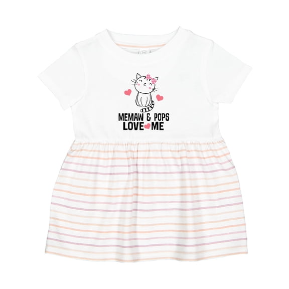 Inktastic Memaw and Pops Granddaughter Cat Girls Baby Dress