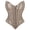 Khaki, variant on Lace Corset Top for Women,Strapless Embroidered Lace Bustier Going Out Corset with V-Hem and Boned Shaping,Sexy Overbust Top for Party Clubwear Daily Wear Black XS