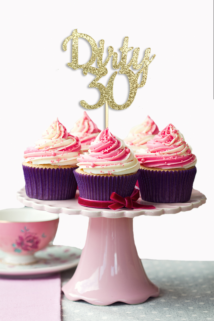 Dirty 30 Cupcake Toppers Set of 12