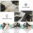 Black Gold White Marble Plush Pillow Cases Standard Size Ultra Soft ...