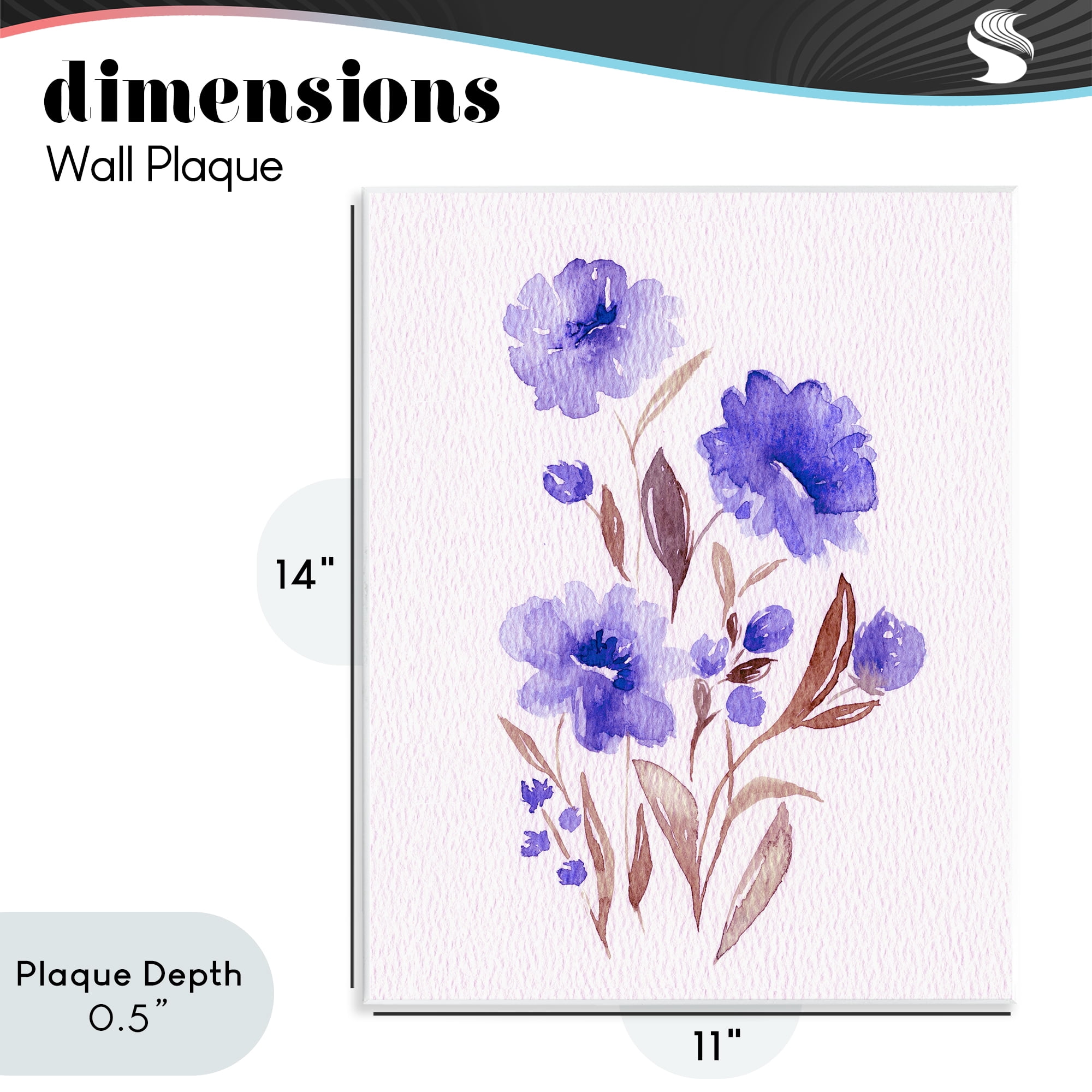 Stupell Industries Watercolor Purple Blossoms Wall Plaque Art, design by Leah Noel Art