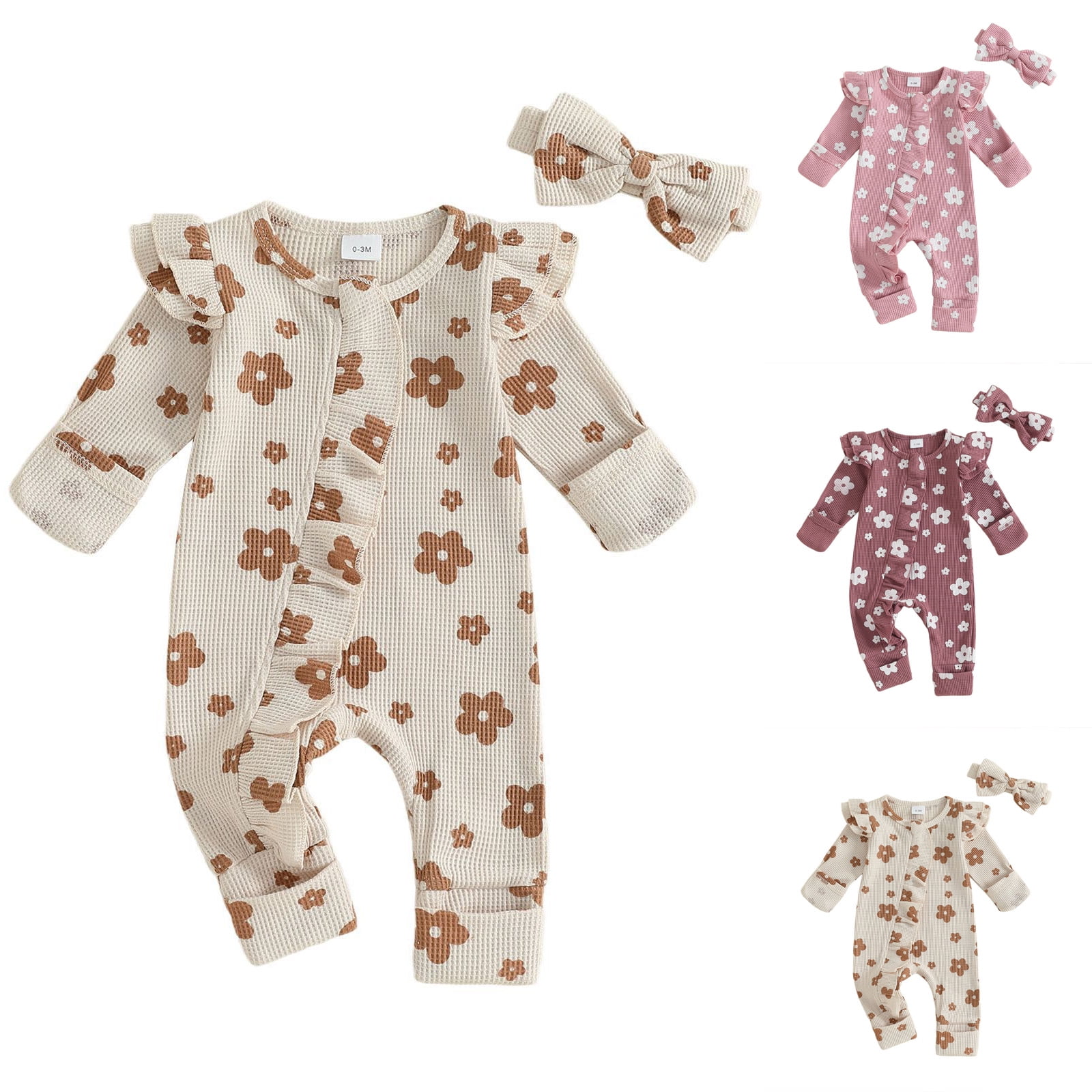 Staki Newborn Pajamas Baby Girls Pajamas, Zip Front Non-Slip Footed Sleeper Pjs Organic Cotton 0M,3M,6M,9M,12M,18M(Purple,9-12 Months)