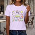 thumbnail image 7 of Endives Women's Short Sleeve T-shirt Plus Size Teacher Shirt Womens Graphic T Shirt Summer Tops Funny Print Crew Neck Casual Loose Cute T Shirts T Shirts for Women Purple XXXL, 7 of 7