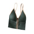 thumbnail image 1 of Diconna Women Solid Color Ribbed Bra Zipper Low Cut Sleeveless Backless Bra, 1 of 8