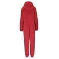 thumbnail image 5 of Women's One Piece Sleepwear Pajamas Autumn And Winter plush Solid Color Long Sleeved Zipper Hooded Romper, 5 of 8
