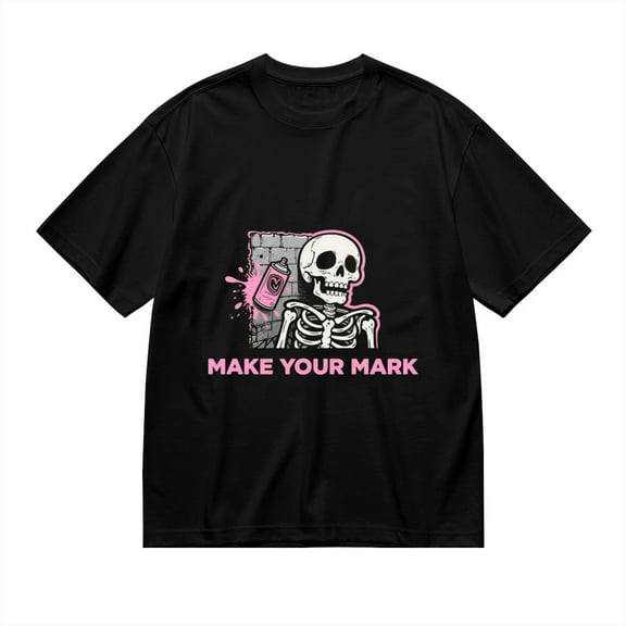 T Shirt for Men, Make Your Mark, Graffiti Skull Print, Vintage Graphic Tees Men, 23930916,S
