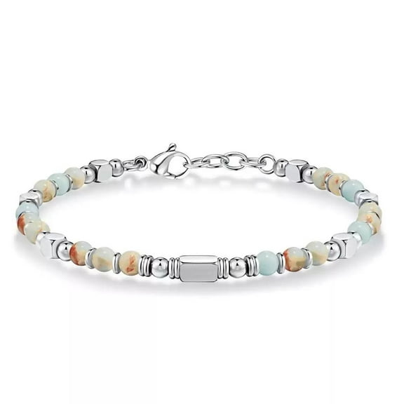 Beaded Bracelets for Women White Gold Sterling Silver Boho Bracelets Jewelry Gifts