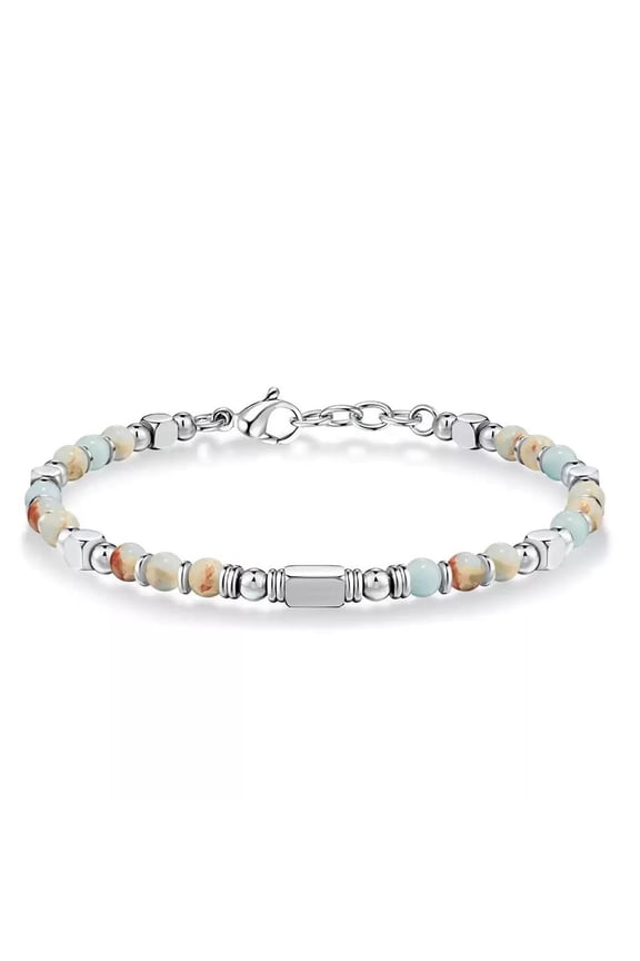 Beaded Bracelets for Women White Gold Sterling Silver Boho Bracelets Jewelry Gifts